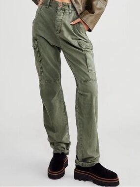 One Teaspoon Cargo Motion Utility Pants Army Green Y2K Grunge Size 27